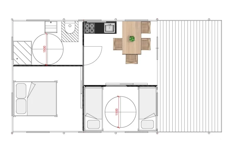 Tente Lodge Pmr 2 Chambres