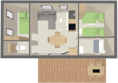 Mobil Home CONFORT 33 m² (2 bedrooms) + Terrace + TV