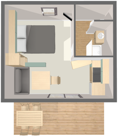 Chalet PREMIUM 24m² (1 bedroom) + terrace + TV