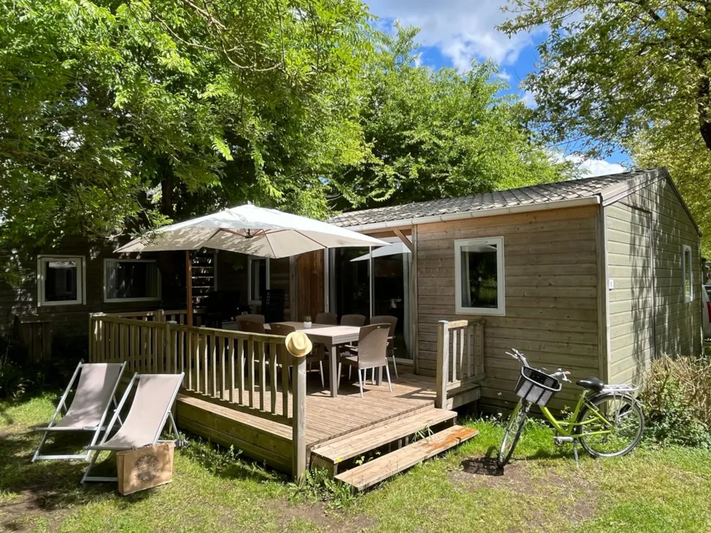 Mietunterkunft - Hütte Premium 3 Zimmer 50M² + Terrasse + Tv + Plancha + Klimaanlage - Camping La Venise Verte