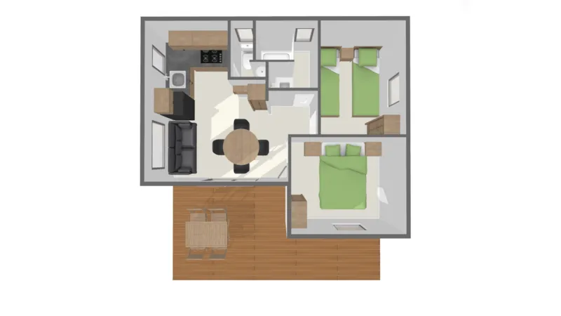 Chalet Prestige 39M² (2 Chambres) Dont Terrasse Couverte + Senseo + Tv