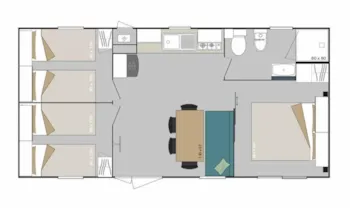 Mietunterkunft - Mobilheime Melodia 6 Personen (Strom Nicht Inbegriffen) - Camping Edy