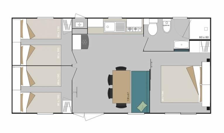 Mobilhome Melodia 6 personnes (frais d'électricité pas comprises)
