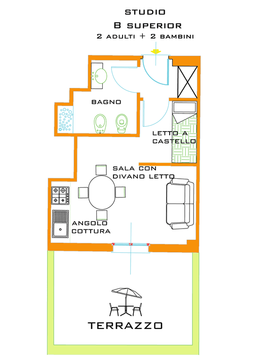 Apartment B (2 Adults + 2 children) — 4