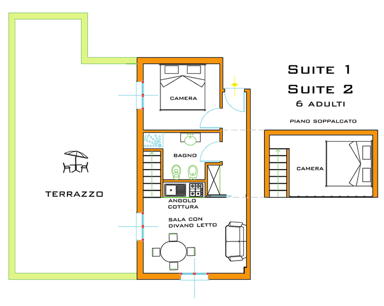 Location - Appartement E Suite 1-2 - Eurocamping Calvisio