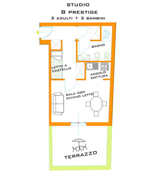 Location - Appartement B Prestige (2 Adultes + 2 Enfants) - Eurocamping Calvisio
