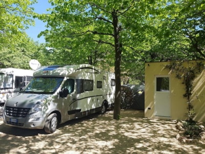 Pitch B GOLD (50-60m²) with private toilet - 3 people included - vehicles up to 6.50 m — 1