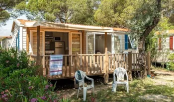 Mietunterkunft - Mobilheim Classic - 2 Schlafzimmer - 28M² - Erhöhte Terrasse - Klimaanlage - Camping Marvilla Parks - Green Park
