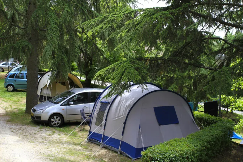 Pitch With Tent And Car