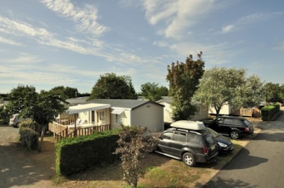 Mobile-home COMFORT 31m² (3 bedrooms) + TV + Half-covered terrace — 2