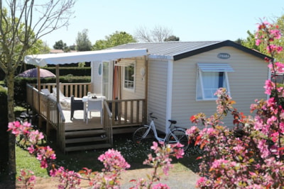 Mobil-Home COMFORT 27.5 m² (2 bedrooms) + TV + half-covered terrace — 1