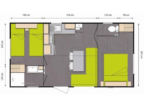 Mobil-Home Confort 27,5M² (2 Chambres) + Tv + Terrasse Semi-Couverte