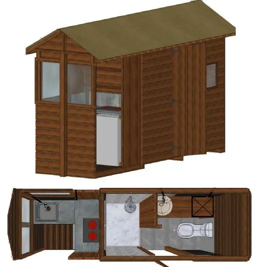 Forfait Premium : Emplacement 16A Équipé D'une Freecamp, Cabane Privative Avec Sanitaires Et Cuisine