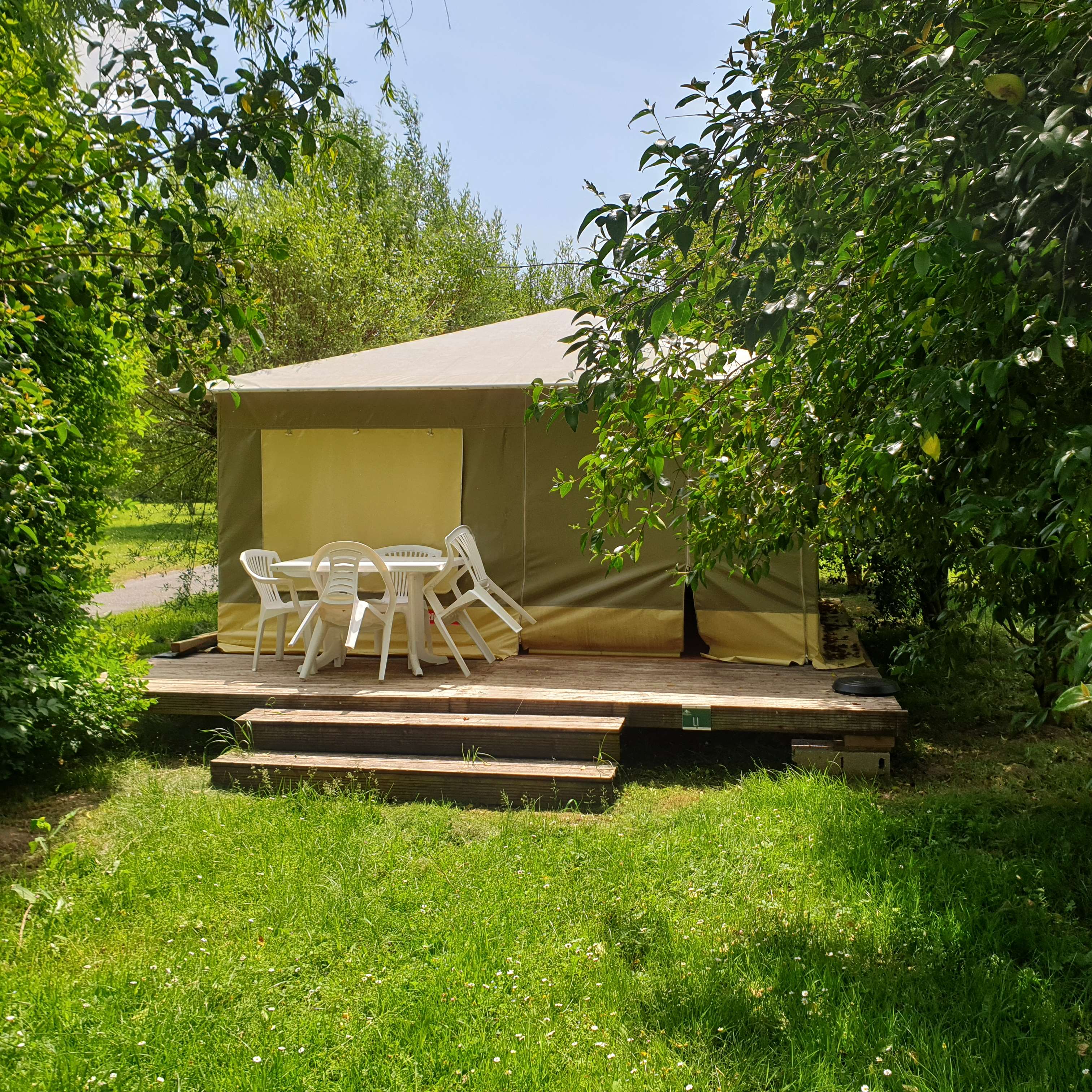 Accommodation - Tent Lodge Nature Standard 25M² (2 Bedrooms) - Without Toilet Blocks + Terrace - Flower Camping La Dordogne Verte