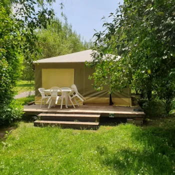 Mietunterkunft - Zelt Lodge Nature Standard 25M² (2 Zimmer) - Ohne Sanitäranlagen + Terrasse - Flower Camping La Dordogne Verte
