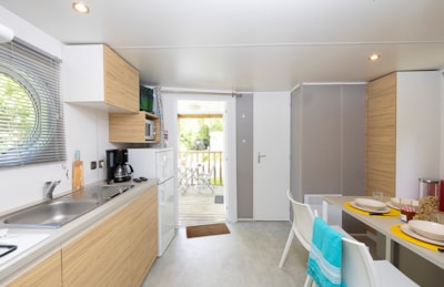 Mobile-home Premium 27m² (2 bedrooms) + TV + air-conditioning + terrace