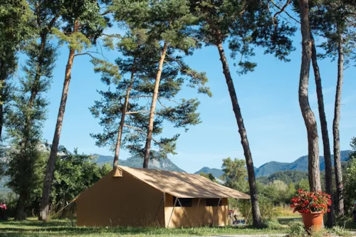Location - Lodge Forest Deluxe (Vue Champ Et Sanitaire Privé) N° 136 À 150 - - image n°1 - Camping L'Hirondelle France *****