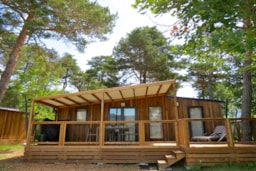 Mietunterkunft - Naturalis Cottage Premium (River View) Nr 163 Or 164 - - Camping L'Hirondelle