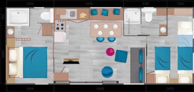 TAOS F 5 (40 m²) Wide & luxury accommodation for max. 5 guests / 2 rooms