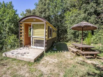 Mietunterkunft - Planwagen Insolite Nature Tanargue 1Ch. - Camping La Marette Sites & Paysages