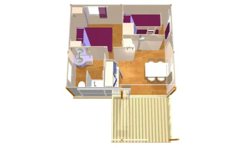 Mietunterkunft - Klassiches Chalet Chêne 2 Ch. - image n°6 - Camping La Marette Sites & Paysages
