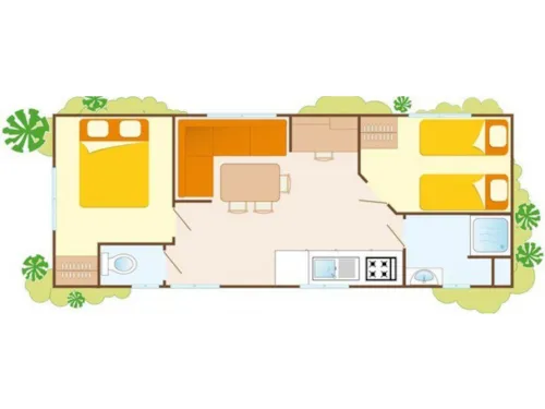 Mietunterkunft - Kpùfort Mobilheim Genêts 2 Ch. - image n°9 - Camping La Marette Sites & Paysages