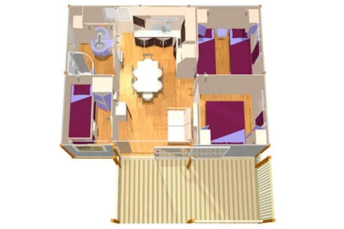 Mietunterkunft - Komfort Hütte Châtaignier 3 Ch. - image n°9 - Camping La Marette Sites & Paysages