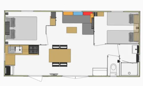 Mietunterkunft - Premium Cottage Chanterelle Duo 2Ch. - Tv - image n°9 - Camping La Marette Sites & Paysages