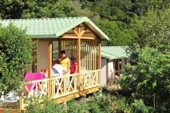 Mietunterkunft - Chalet Luxe - 50M² - 2 Schlafzimmer - Terrasse - Privilege - Camping Cros de Mouton