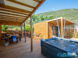 Huuraccommodatie(s) - Cottage Family 6 - 33M² - 3 Slaapkamers + Spa - Camping Cros de Mouton