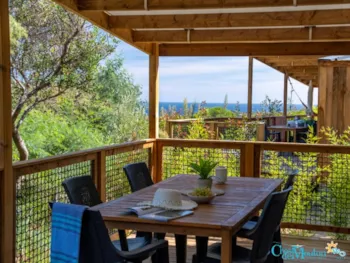 Mietunterkunft - Cottage - 33M² - 2 Schlafzimmer + Terrasse - Meerblick - Prestige - Camping Cros de Mouton