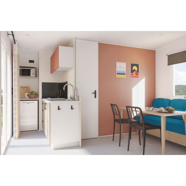 Mobilheim 4 plus - 22m² - 2 Schlafzimmer, halboffene Terrasse