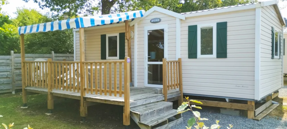 Location - Mobil-Home D Fregate  28 M² (2009) + Terrasse Semi-Couverte 11 M² - Camping Les Embruns