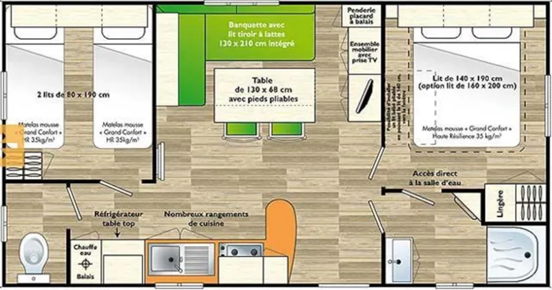 Mobil-Home S Fregate  28 M² (2009) + Terrasse Semi-Couverte 11 M²