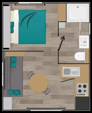 Location - Mobil-Home Premium Studio 1 Chambre - image n°2 - Camping Le Colombier