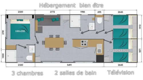 Location - Mobile Home Bien Etre - image n°5 - Camping Municipal La Grange du Pin