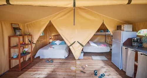Mietunterkunft - Zelt Lodge Safari 35M² - 2 Schlafzimmer - - image n°3 - Camping Domaine de Mépillat