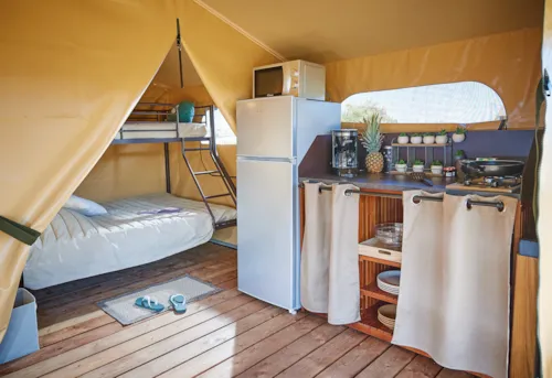 Mietunterkunft - Zelt Lodge Safari 35M² - 2 Schlafzimmer - - image n°4 - Camping Domaine de Mépillat