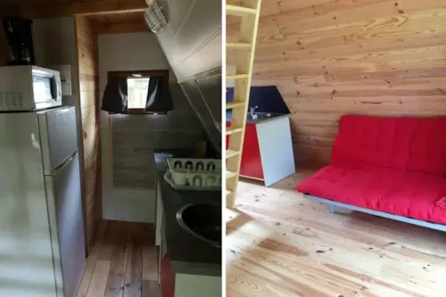 Mietunterkunft - Tipi Holz 35M² - 2 Schlafzimmer - - image n°3 - Camping Domaine de Mépillat