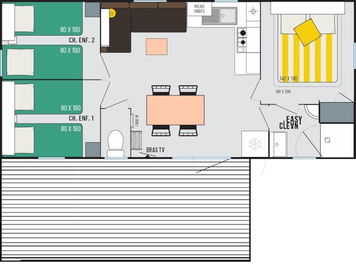 Mobil-Home Privilège - 3 Chambres