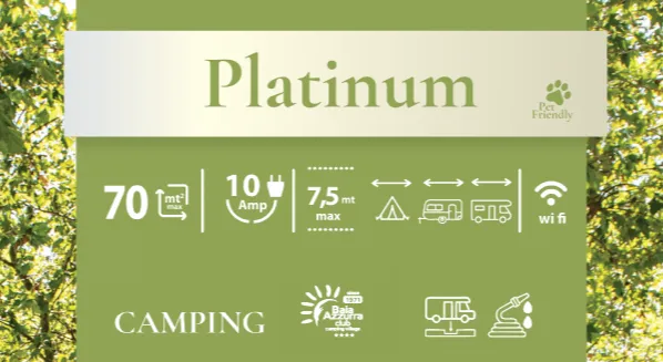 Emplacement Platinum : Caravane Ou Camping-Car + Raccordement Eau Courante 10A / Évacuation + Electricité