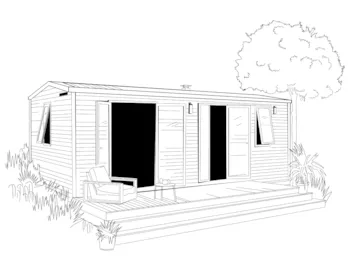 Mietunterkunft - Cottage Esprit Nature 2 Chambres - Camping Le Paradis