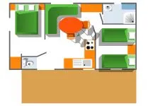 Location - Mobil-Home 'La Muzolaise (30M² Avec Terrasse) 4 Pers + 1 Voiture. Climatisation, Animaux Non Admis - image n°4 - Camping Le Castelet