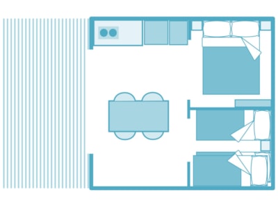 Eco Lodge 2 bedrooms  - without toilet blocks