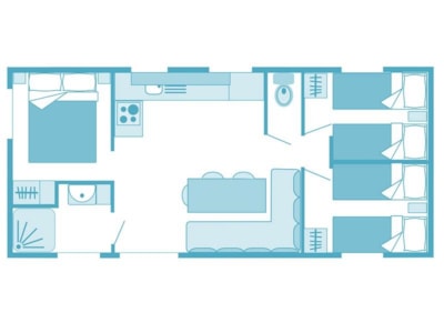 Mobil home Confort 32m² 3 chambres - climatisé