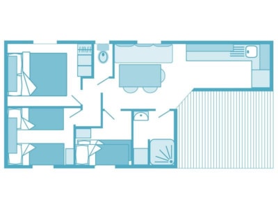Mobil home Confort 32m² 3 chambres - climatisé