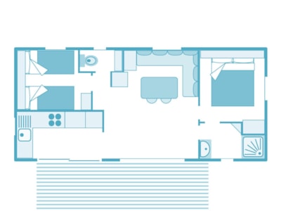 Mobile-home Prestige Plus 32m² 2 bedrooms - air-conditioning