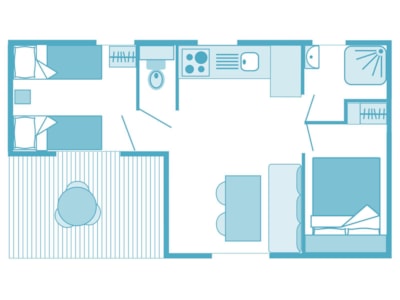 Mobile-home Prestige 32m² 2 bedrooms - air-conditioning
