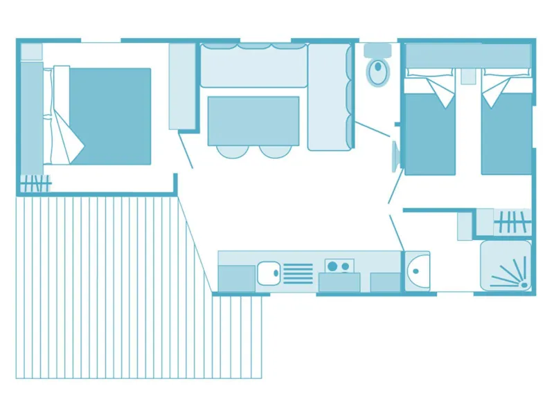 Mobil Home Prestige 32M² 2 Chambres - Climatisation