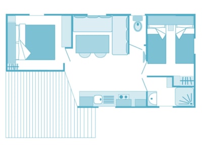 Mobile-home Prestige 32m² 2 bedrooms - airconditioning